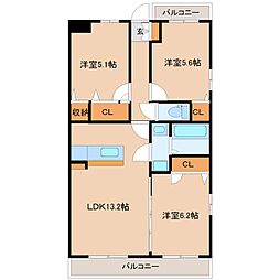 ステラ・ルーチェ宰都 3LDKの間取図画像