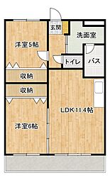 ヴィラ・クオーレ2 2LDKの間取図画像
