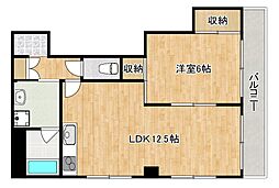 ハッピーエステート湯町 1LDKの間取図画像