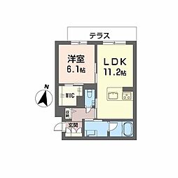 AmiCourt Ohri 1LDKの間取図画像
