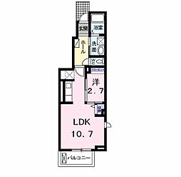 ベローナ春日野 1LDKの間取図画像
