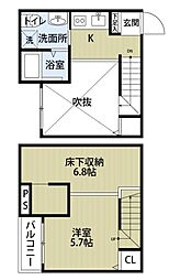 フォレスト二日市 1Kの間取図画像