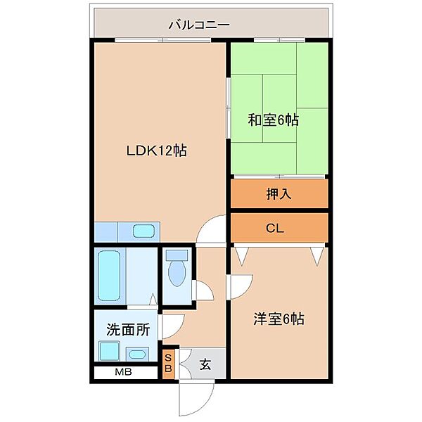 ベルビュ21 402｜福岡県太宰府市朱雀４丁目(賃貸マンション2LDK・4階・56.96㎡)の写真 その2