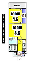 オリエントビルNo.47プロジェクト2100 2Kの間取図画像