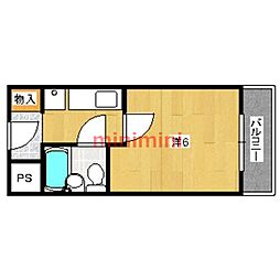 セルフハイム茨木 1Kの間取図画像
