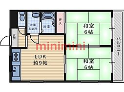 メゾンエトワール 2LDKの間取図画像