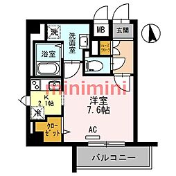 CASAMIAdue 1Kの間取図画像