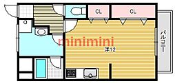 西駅前吉田マンション ワンルームの間取図画像