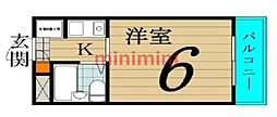ジョイフル富田 1Kの間取図画像