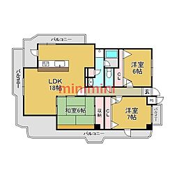 ロイヤル南茨木 3LDKの間取図画像