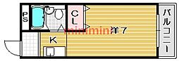 海栄ハイツ 1Kの間取図画像