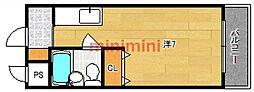 第2ハイツ杉本 ワンルームの間取図画像