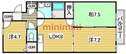 季楽荘ハイム 3DKの間取図画像