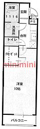 フジパレス吹田ウエスト3番館 1Kの間取図画像