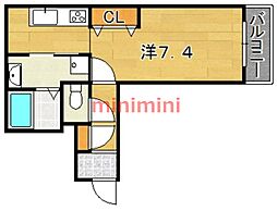 は・れ・な 1Kの間取図画像