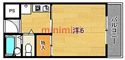 光栄ハイツ 1Kの間取図画像