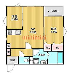GRAN SUITA 2LDKの間取図画像