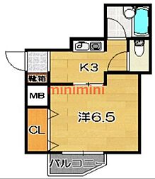 ポエジーハイム 1Kの間取図画像