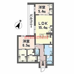 ハムステッドアレー 2LDKの間取図画像