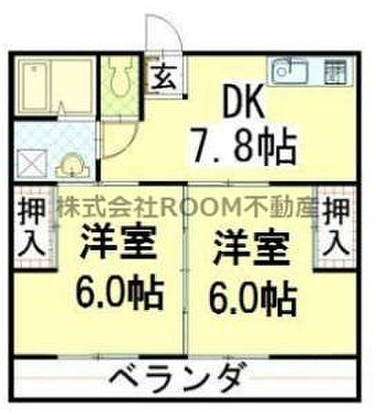 ももえマンション ｜宮崎県都城市西町(賃貸アパート2DK・1階・47.90㎡)の写真 その2