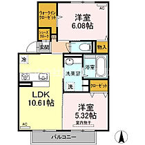 セジュールM　I  ｜ 宮崎県都城市鷹尾4丁目18-20（賃貸アパート2LDK・1階・53.49㎡） その2