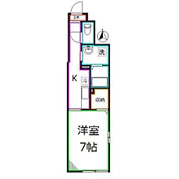 アーバンライフ花小金井 1階1Kの間取り