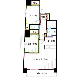 イストワール 6階1SLDKの間取り