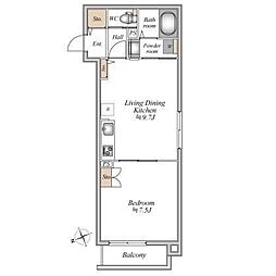 JR中央本線 立川駅 徒歩11分の賃貸アパート 1階1LDKの間取り