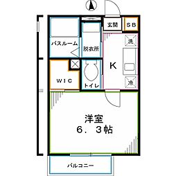 ソラーナ国立 1Kの間取図画像