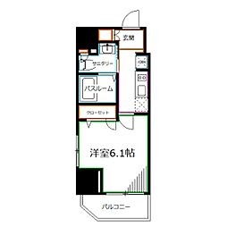 レジディア国立 1Kの間取図画像