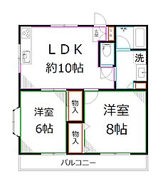 ガーデンハイツ 2LDKの間取図画像