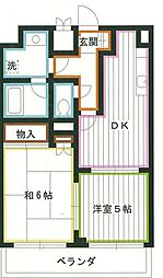 ヴェルハイム小金井2 2DKの間取図画像