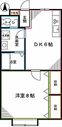 丸泰桜町ビル 1DKの間取図画像