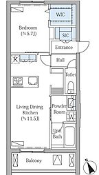 サクラガーデン武蔵小金井 1LDKの間取図画像