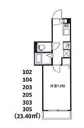 フェリーチェ高松町 1Kの間取図画像