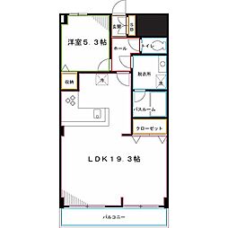 ロイヤルキャステージ恋ケ窪 1LDKの間取図画像
