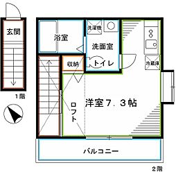 カスティーロ武蔵小金井 ワンルームの間取図画像
