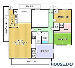 グラン・ドムール土浦大町 3LDKの間取図画像