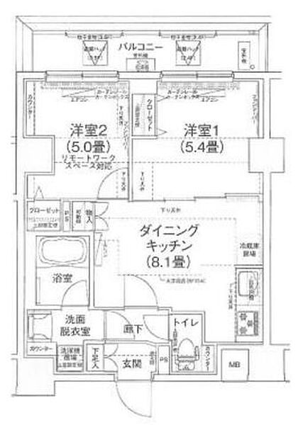 アイル押上ノルド 102｜東京都墨田区押上２丁目(賃貸マンション2DK・1階・44.40㎡)の写真 その2