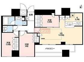 Ｄグランフォート清澄白河 28F ｜ 東京都江東区白河３丁目12-1（賃貸マンション3LDK・28階・75.01㎡） その2