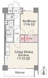 フェールメゾン菊川 1LDKの間取図画像