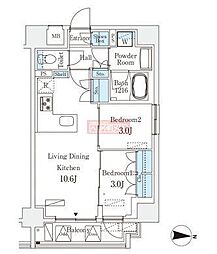 STANDZ亀戸 2LDKの間取図画像