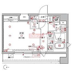 クレイシア森下ステーションサイト 1Kの間取図画像