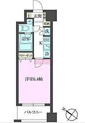 KDXレジデンス森下千歳 1Kの間取図画像