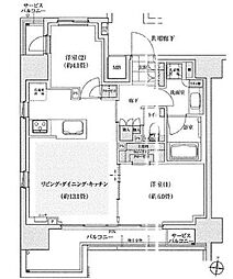 ディームス木場 2LDKの間取図画像