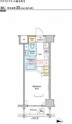 プラウドフラット錦糸町2 1Kの間取図画像