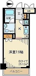 グランハイツ錦糸町 1Kの間取図画像