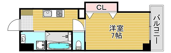 みおつくし鷺洲 ｜大阪府大阪市福島区鷺洲5丁目(賃貸マンション1K・7階・22.32㎡)の写真 その2