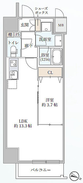 大阪府大阪市福島区海老江5丁目(賃貸マンション1LDK・8階・41.41㎡)の写真 その2