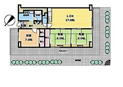 サンハイツ和泉砂川 3LDKの間取図画像
